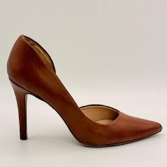 Qupid Pointed Toe Stiletto Heels Brown Faux Leather Women’s Size 7 - Picture 6 of 14